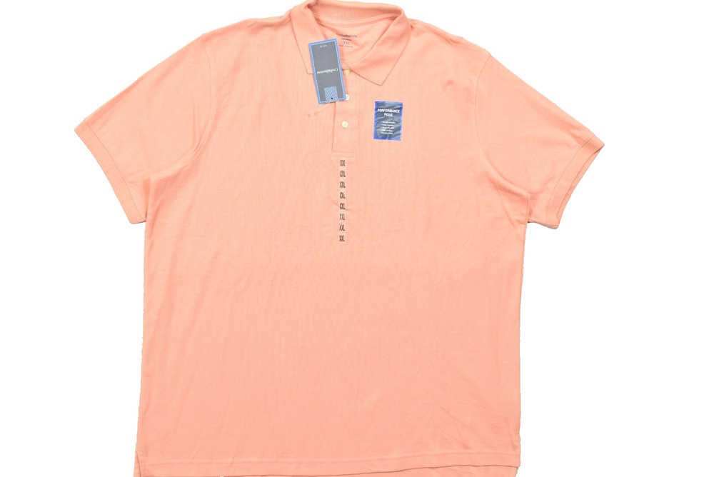 Croft & Barrow Mens XXL Performance Pique Polo Shirt Coral Haze Short Sleeve New